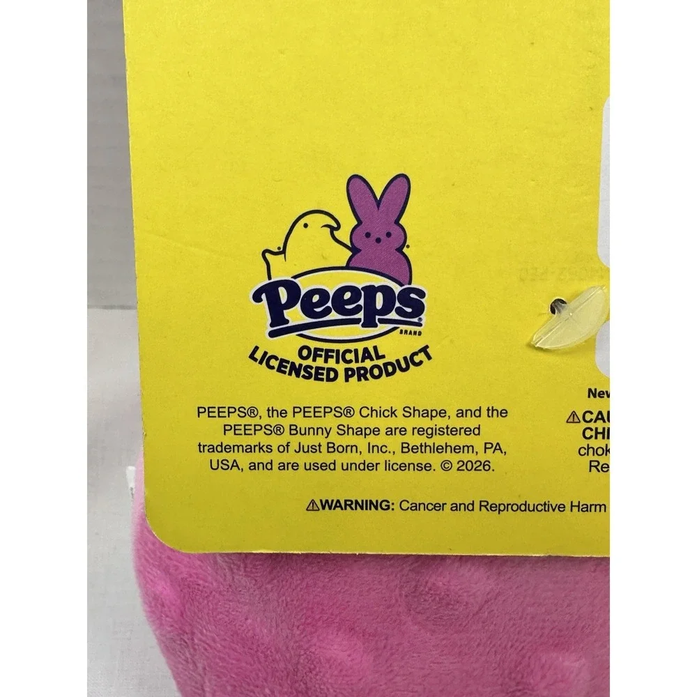 Peeps Bunny Dog Plush Squeaker Toy Pink Easter Gift Toy New